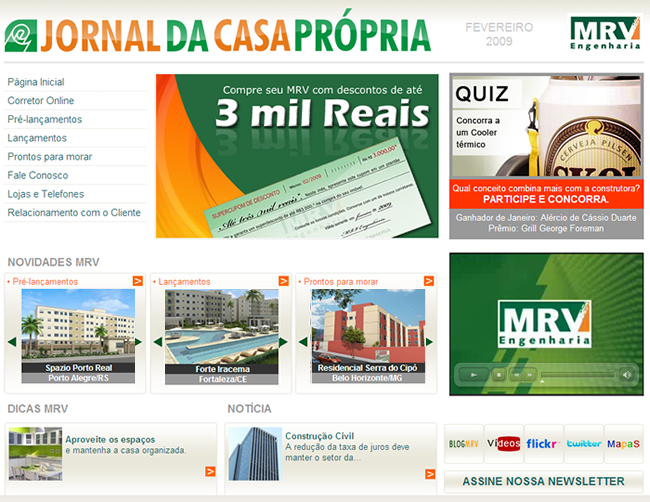 Newsletter Jornal da Casa Própria MRV - Edição de fevereiro 2009