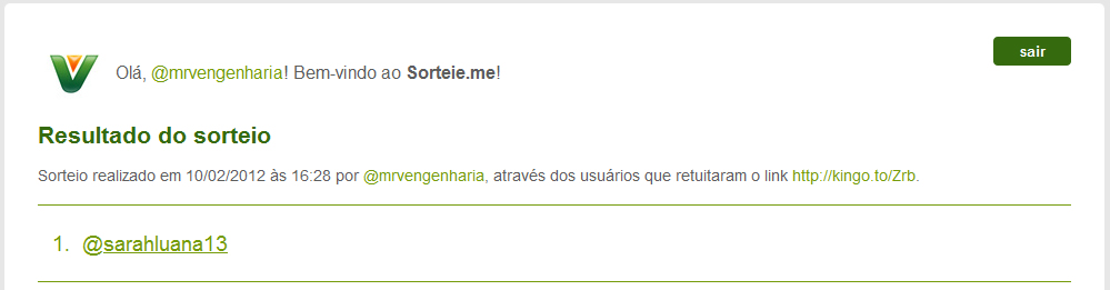 Print Resultado Sorteie.me