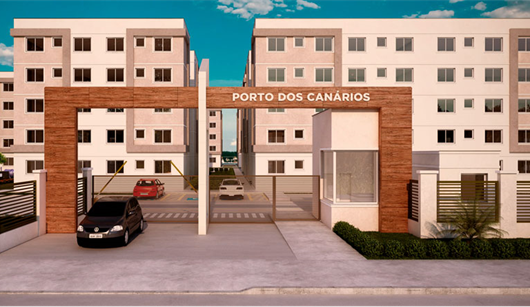 Fachada do condomínio em Porto Alegre Porto dos Canários